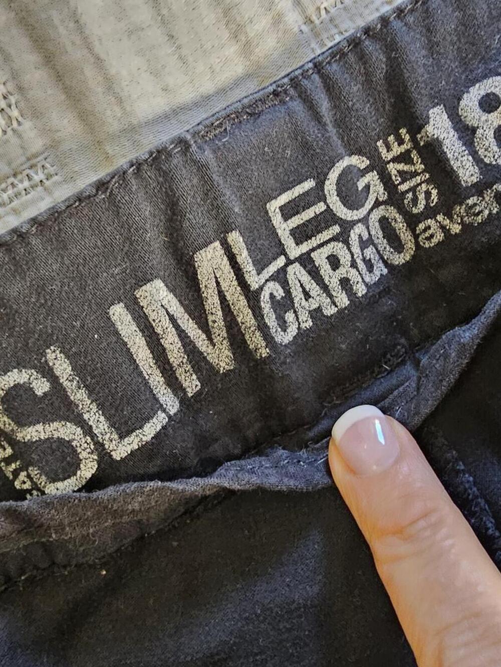 Slim Leg Cargo Pants Size 18 Black - Picture 2 of 2